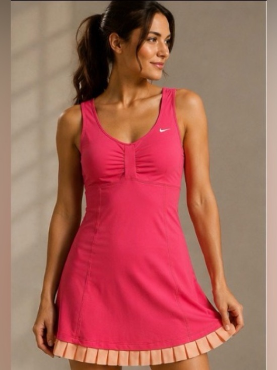 Nike Dresses & Skirts - Nike Dri-FIT Pink Tennis Dress Pleated Hem Athletic Court Dress Size M